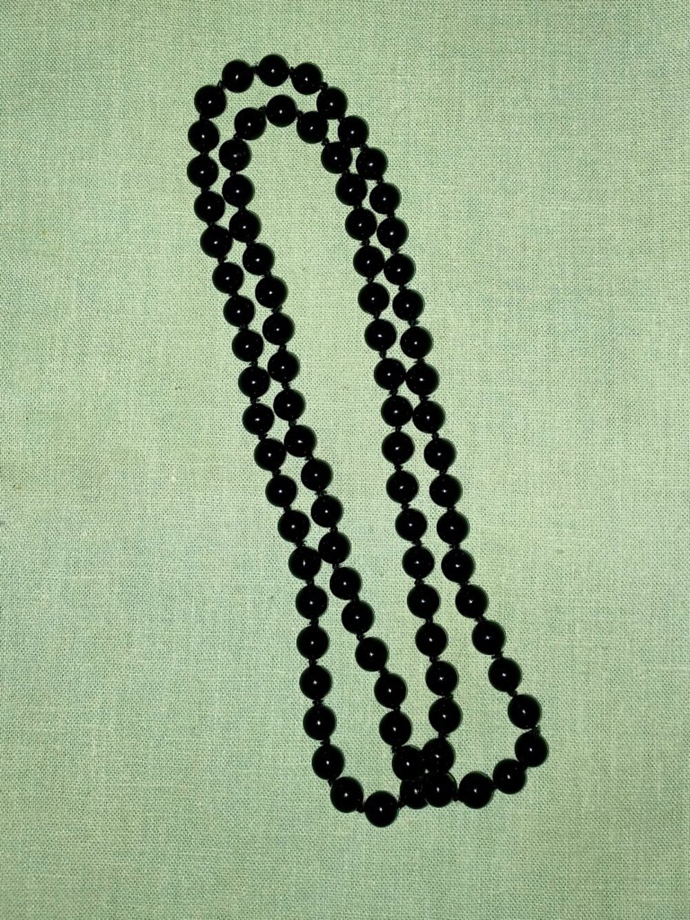 Black Onyx Bead 30" Knotted Necklace